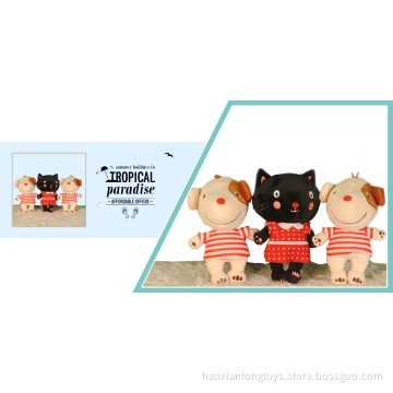 Cute cat and dog plush toys